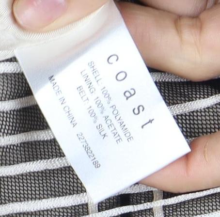 Coast Women's Black Geometric Strapless Top Size 14