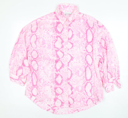 Womens UK Size 6 Topshop Pink  Button-Up