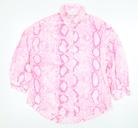 Womens UK Size 6 Topshop Pink  Button-Up