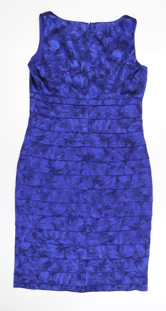 Gina Bacconi Women's Blue Sheath Dress, Size 12, Formal