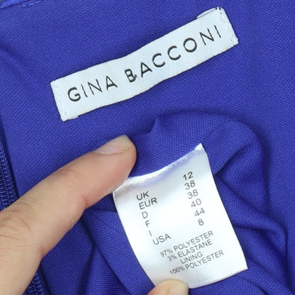 Gina Bacconi Women's Blue Sheath Dress, Size 12, Formal