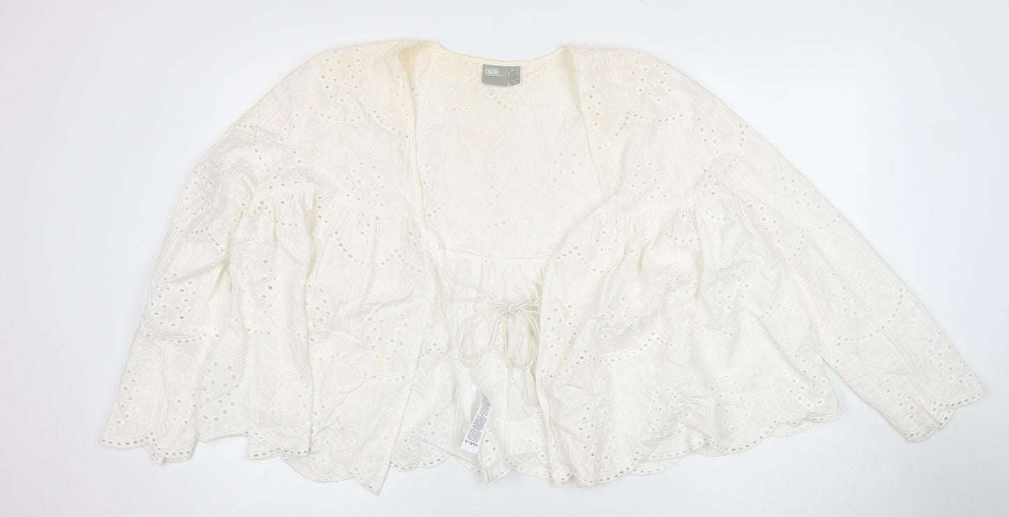 ASOS Women's White Long Sleeve Blouse Size 14