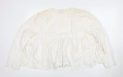 ASOS Women's White Long Sleeve Blouse Size 14
