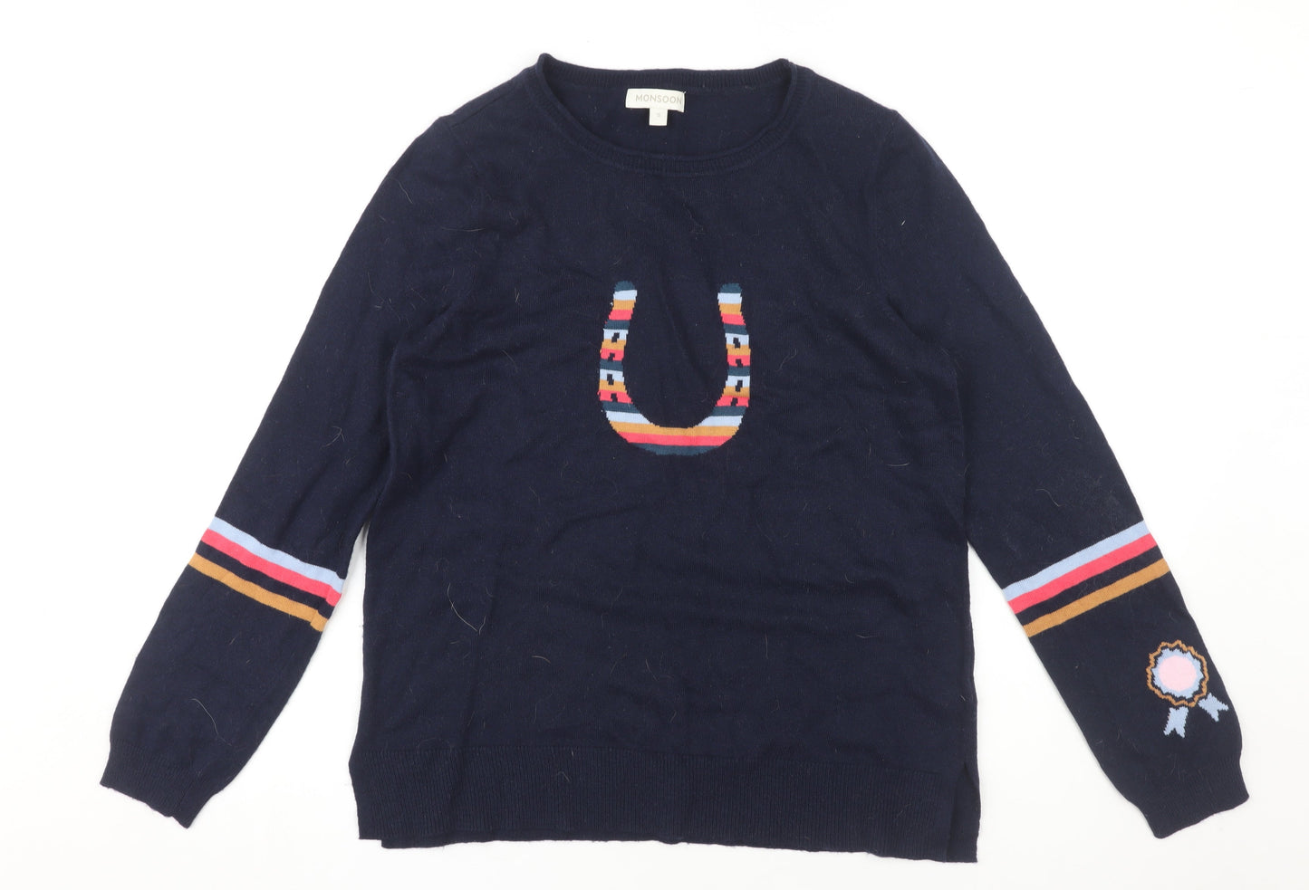 Womens UK Size S Monsoon Blue Pullover Jumper