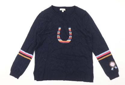 Womens UK Size S Monsoon Blue Pullover Jumper