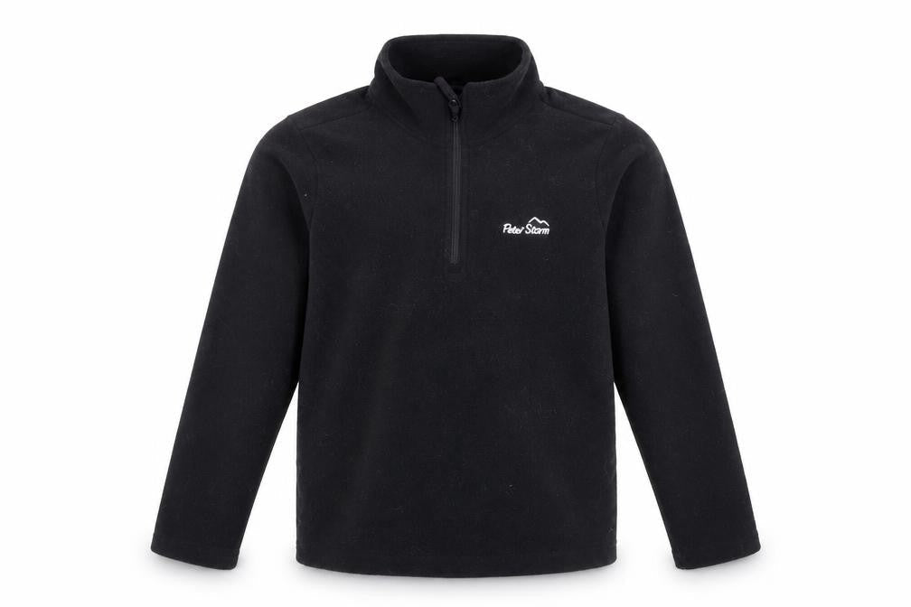 Front view of Peter Storm boys’ black fleece sweatshirt 7-8 years