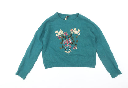 Womens UK Size 10 Topshop Green Pullover Jumper