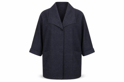Paul Costelloe Women's Black Check Tweed Coat Size 14