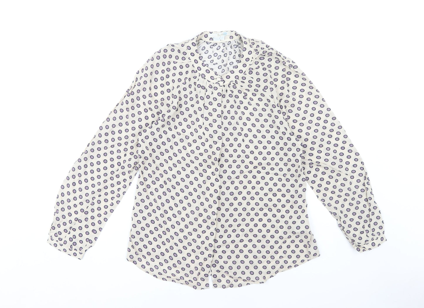 Womens UK Size 8 Boden Beige Blouse Button-Up