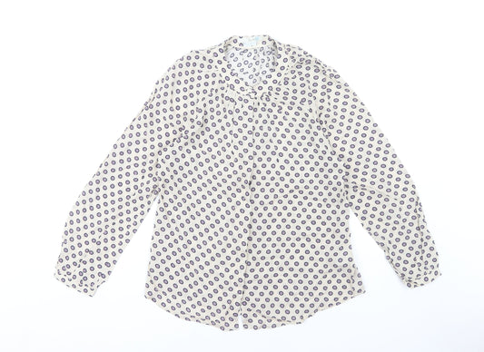 Womens UK Size 8 Boden Beige Blouse Button-Up