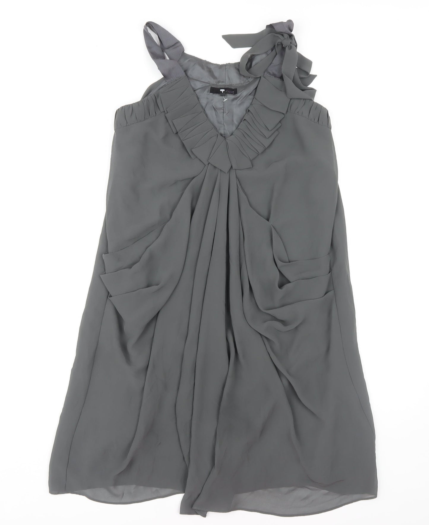 Next Women's Grey Dress Size 8 Polyester Sleeveless