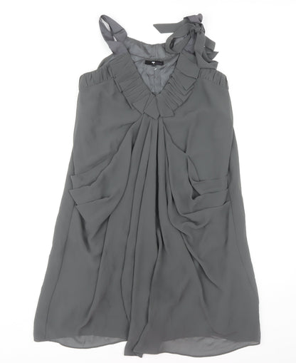 Next Women's Grey Dress Size 8 Polyester Sleeveless