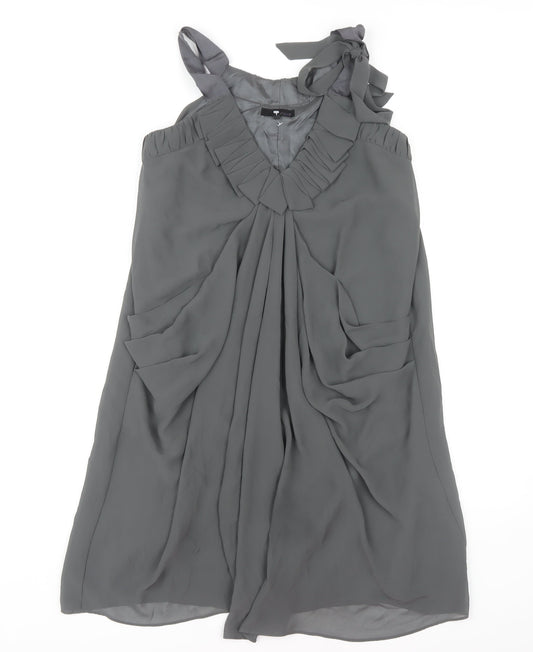 Next Women's Grey Dress Size 8 Polyester Sleeveless