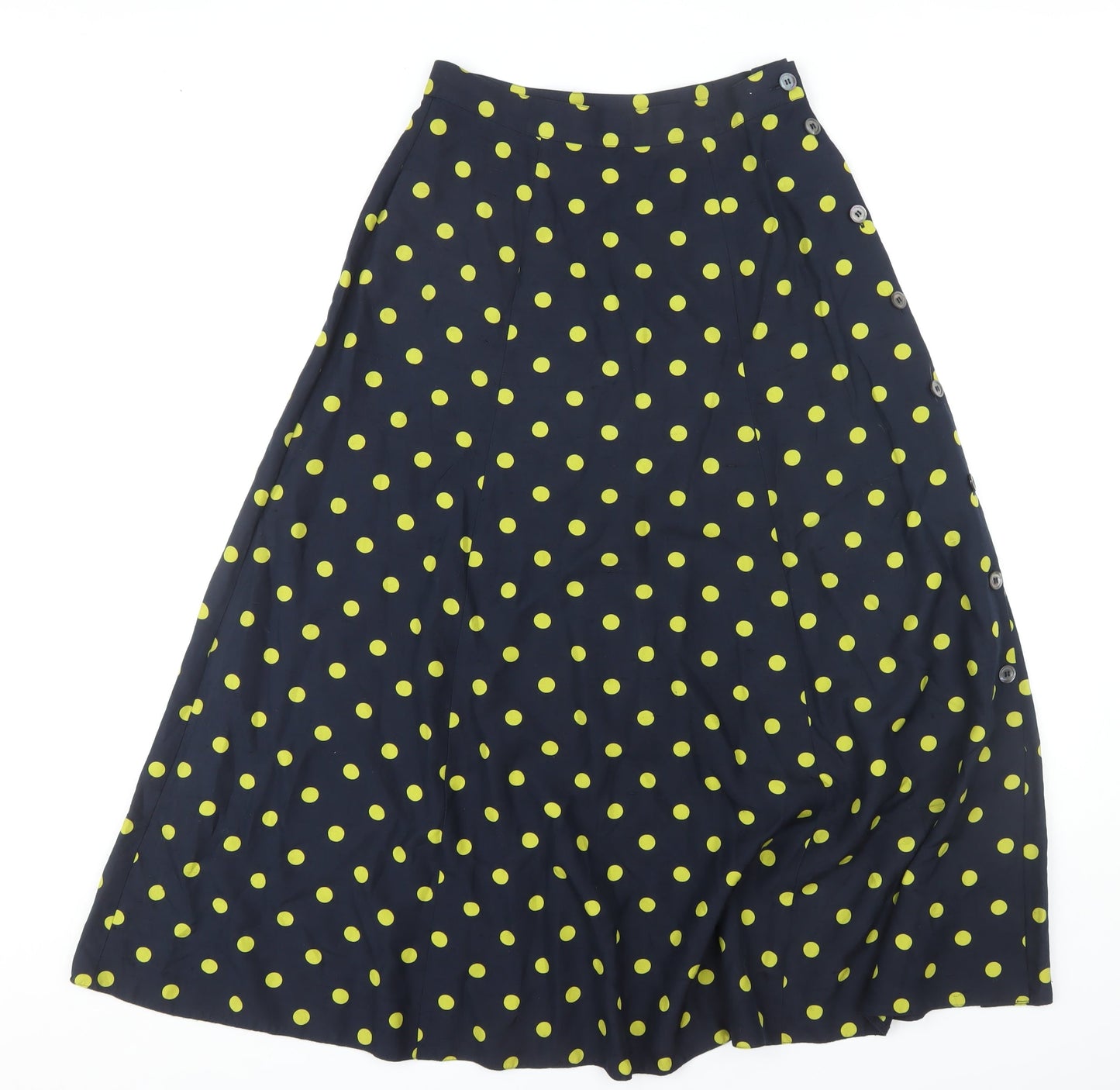 Country Casuals Women's Black Polka Dot Silk A-Line Skirt