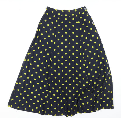 Country Casuals Women's Black Polka Dot Silk A-Line Skirt