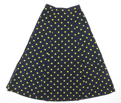 Country Casuals Women's Black Polka Dot Silk A-Line Skirt