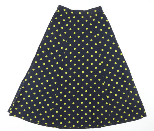 Country Casuals Women's Black Polka Dot Silk A-Line Skirt