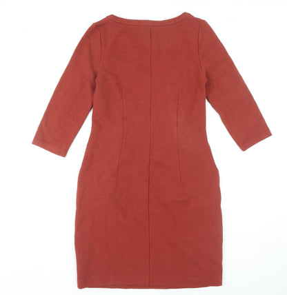 Boden Women's Red Sheath Dress, Size 10R, Elegant 3/4 Sleeve