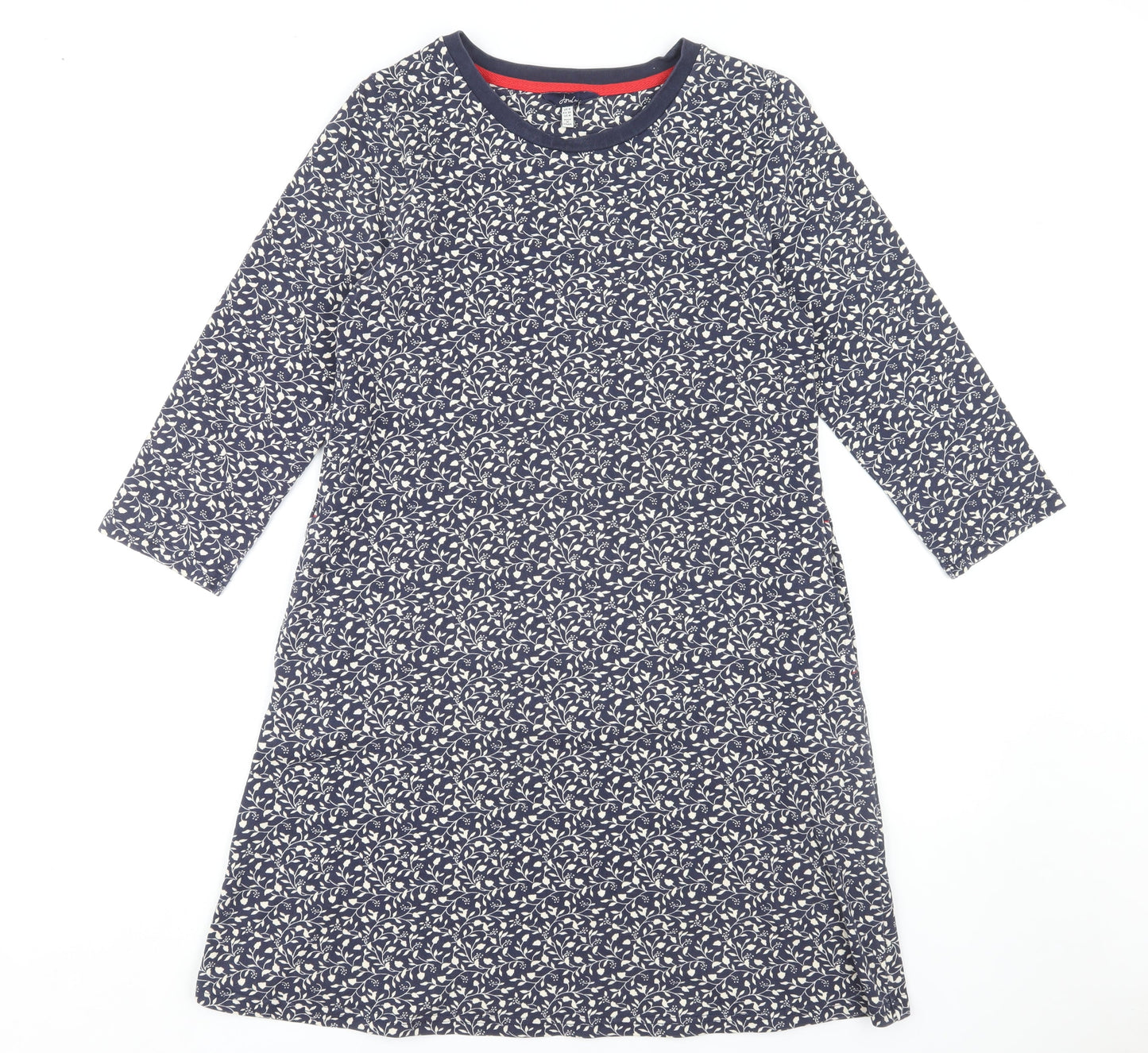 Joules Women's Blue Floral A-Line Dress Size 8