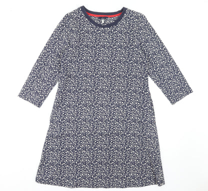 Joules Women's Blue Floral A-Line Dress Size 8