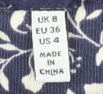 Joules Women's Blue Floral A-Line Dress Size 8