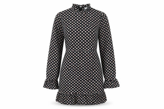 Front view of ASOS DESIGN Women's Black Floral Dress, size 8