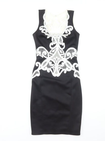 Lipsy London Women's Black Bodycon Dress Size 6
