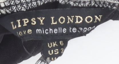 Lipsy London Women's Black Bodycon Dress Size 6