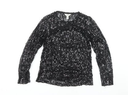 Womens UK Size 8 River Island Black Basic Blouse