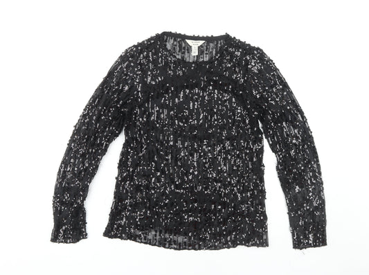 Womens UK Size 8 River Island Black Basic Blouse