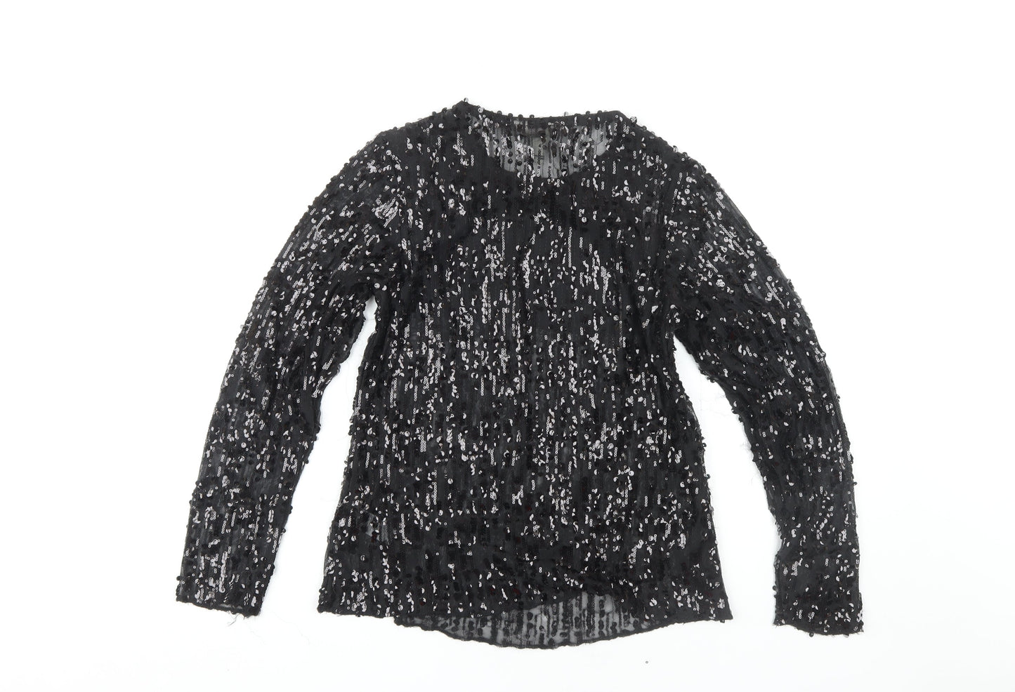 Womens UK Size 8 River Island Black Basic Blouse