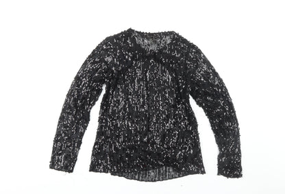 Womens UK Size 8 River Island Black Basic Blouse