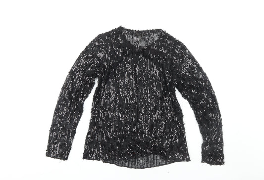 Womens UK Size 8 River Island Black Basic Blouse