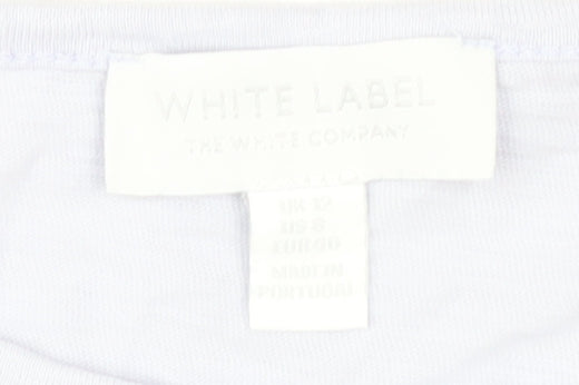 Womens UK Size 12 White Label White Basic T-Shirt