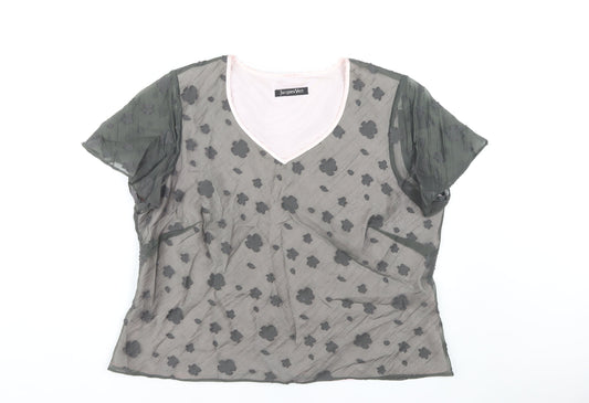 Jacques Vert Women's Black Floral Blouse, Size 20