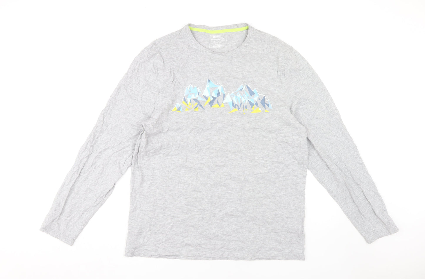 Mountain Warehouse Men's Grey XL Graphic Long Sleeve T-Shirt