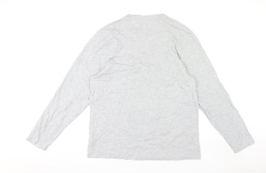 Mountain Warehouse Men's Grey XL Graphic Long Sleeve T-Shirt