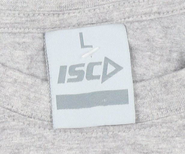 ISC Men's Grey Sports Graphic T-Shirt L