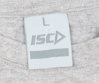 ISC Men's Grey Sports Graphic T-Shirt L