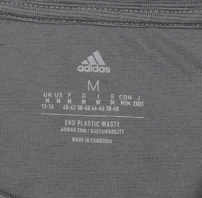 Adidas Women's Grey M Activewear T-Shirt for Gym