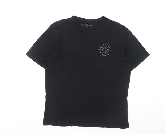 Police Men's Black XL Cotton Crew Neck T-Shirt