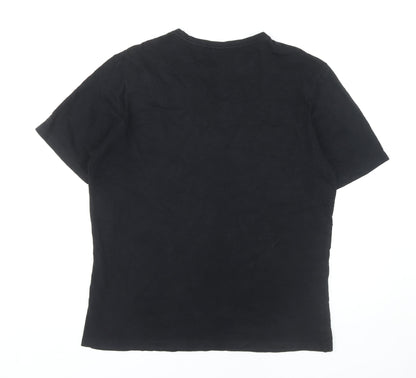 Police Men's Black XL Cotton Crew Neck T-Shirt