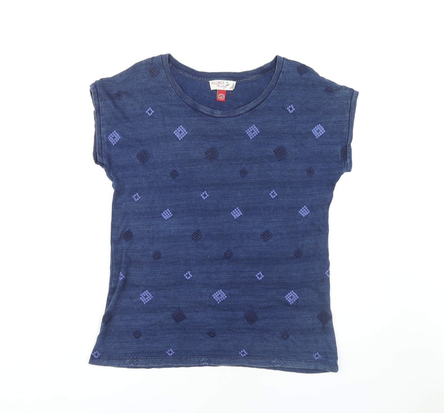 Falmer Heritage Blue Geometric T-Shirt, Size 12, Women's Casual