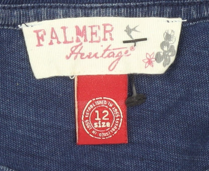 Falmer Heritage Blue Geometric T-Shirt, Size 12, Women's Casual