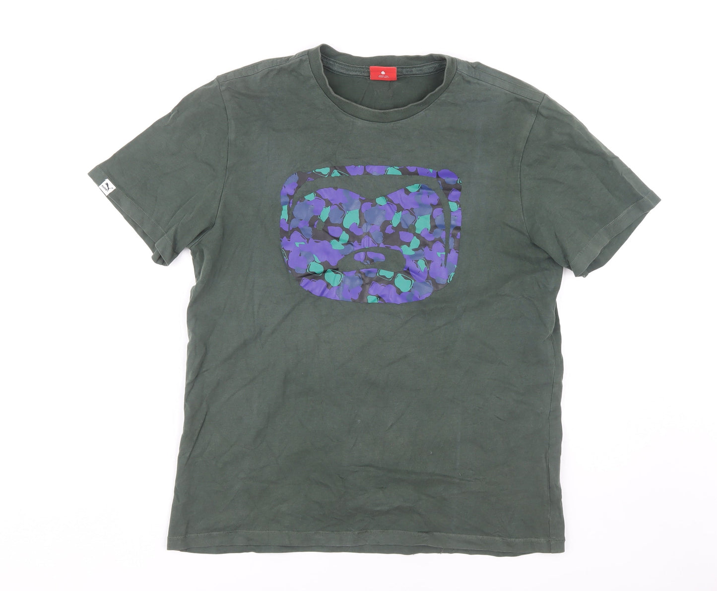 Puma Men's Green Graphic Print T-Shirt Medium