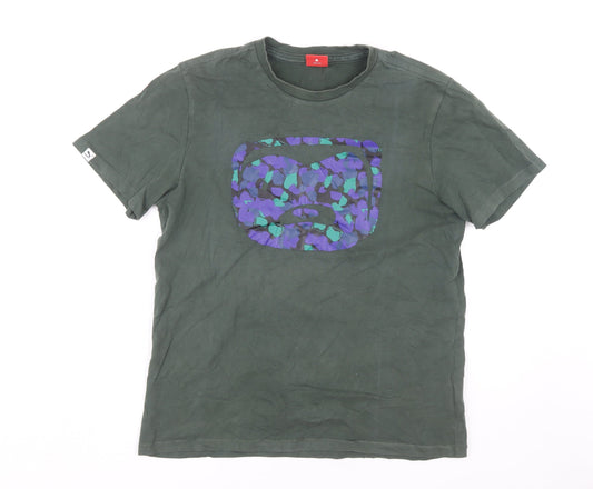 Puma Men's Green Graphic Print T-Shirt Medium