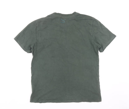 Puma Men's Green Graphic Print T-Shirt Medium