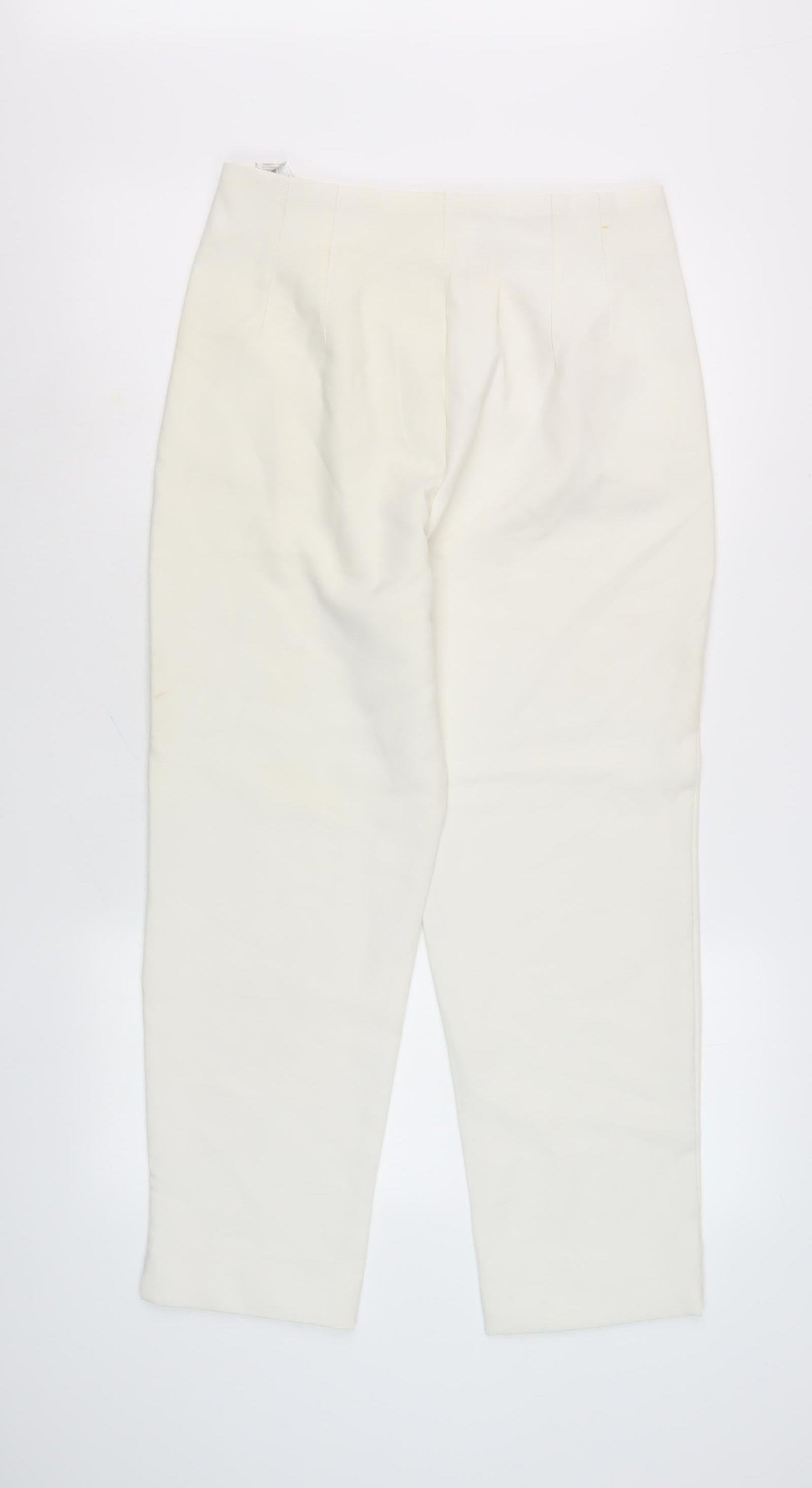 Womens UK Size 32 Stradivarius Regular Fit Formal Workwear Ivory Trousers