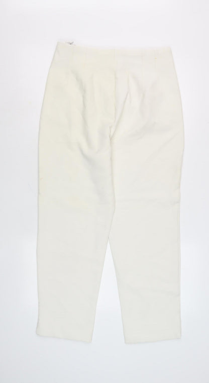 Womens UK Size 32 Stradivarius Regular Fit Formal Workwear Ivory Trousers