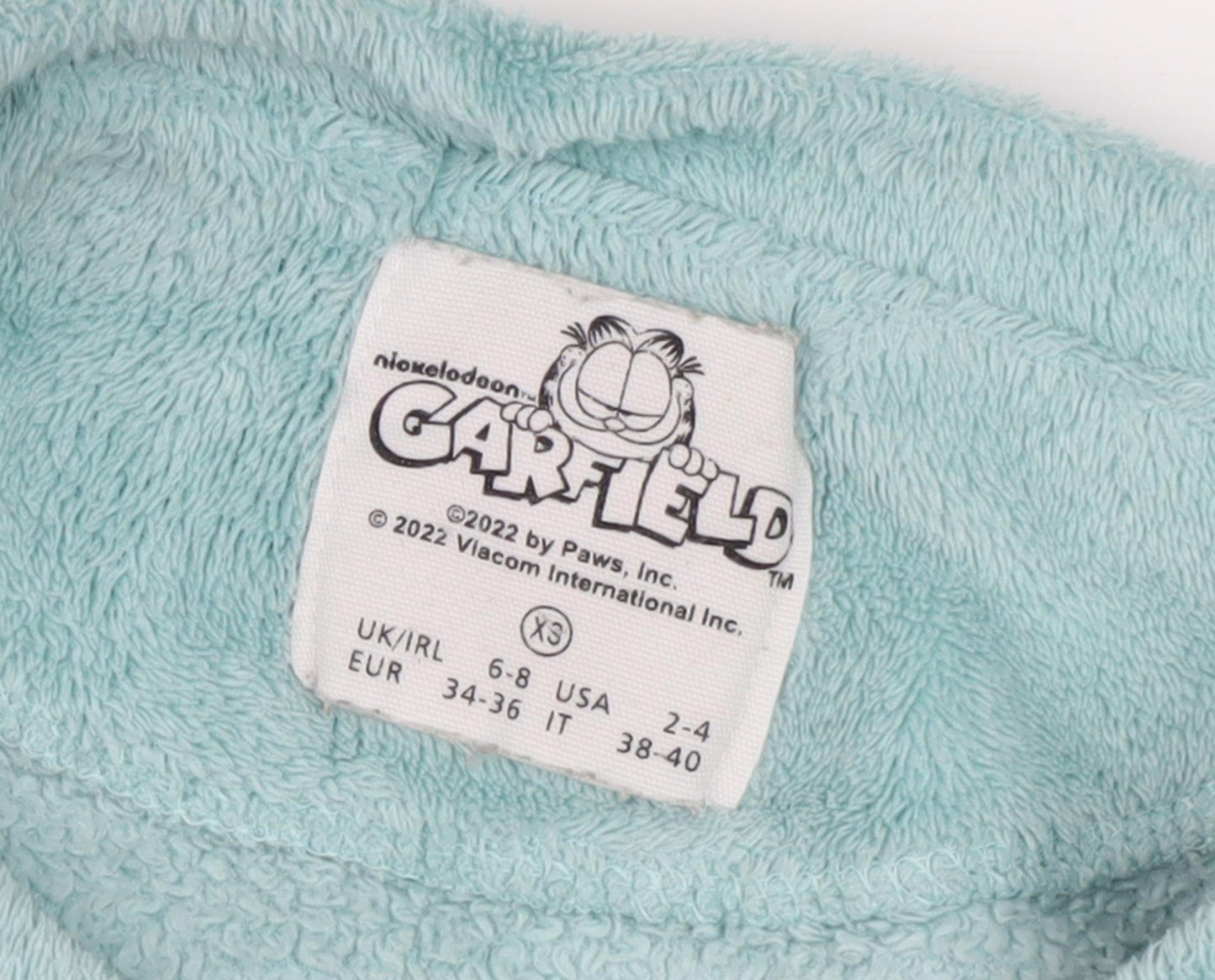 Garfield Women's Blue Graphic Fleece Pyjama Top Size 6-8